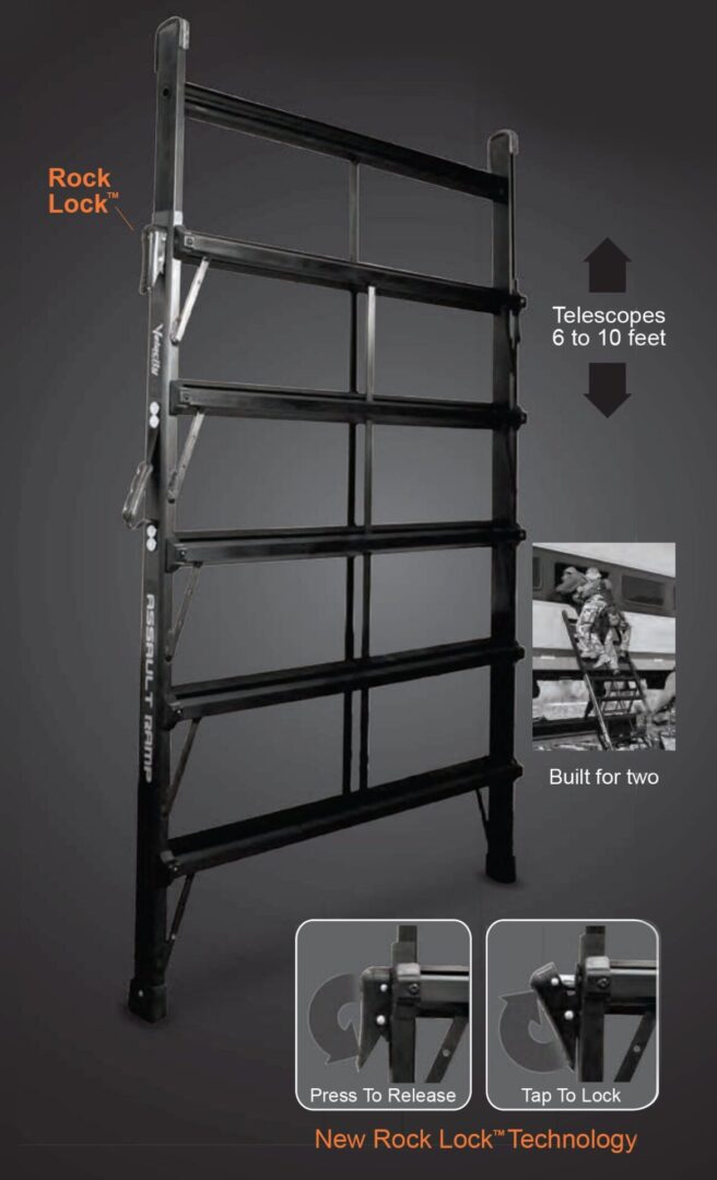 A black metal gate with two pictures on it.