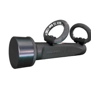 Weightlifting tool with circular handles.