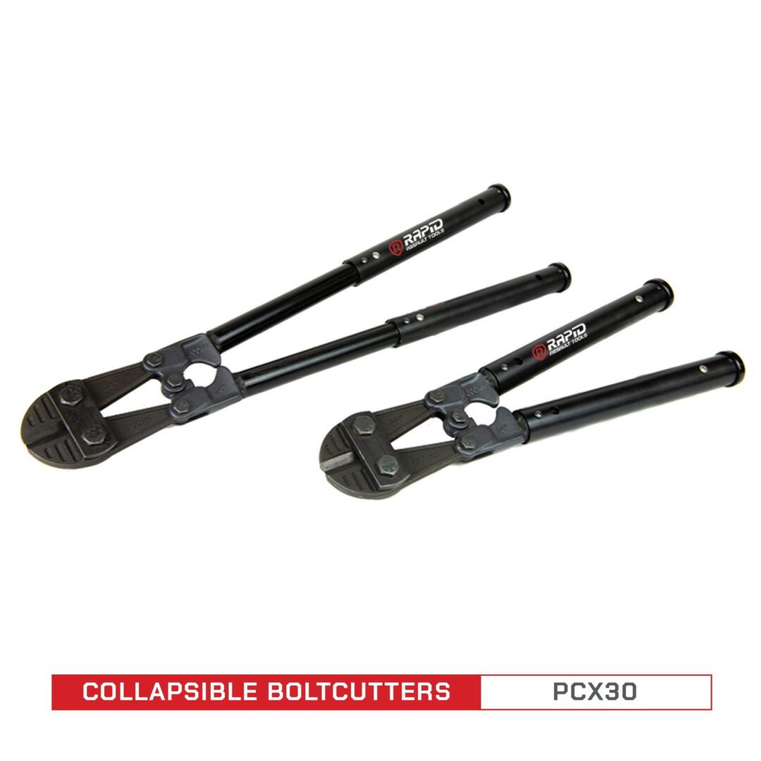 A pair of black pliers with long handles.