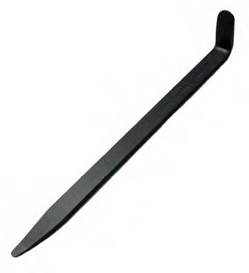 A black metal stick with a long handle.