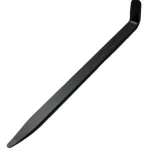 A black plastic object is bent to the side.