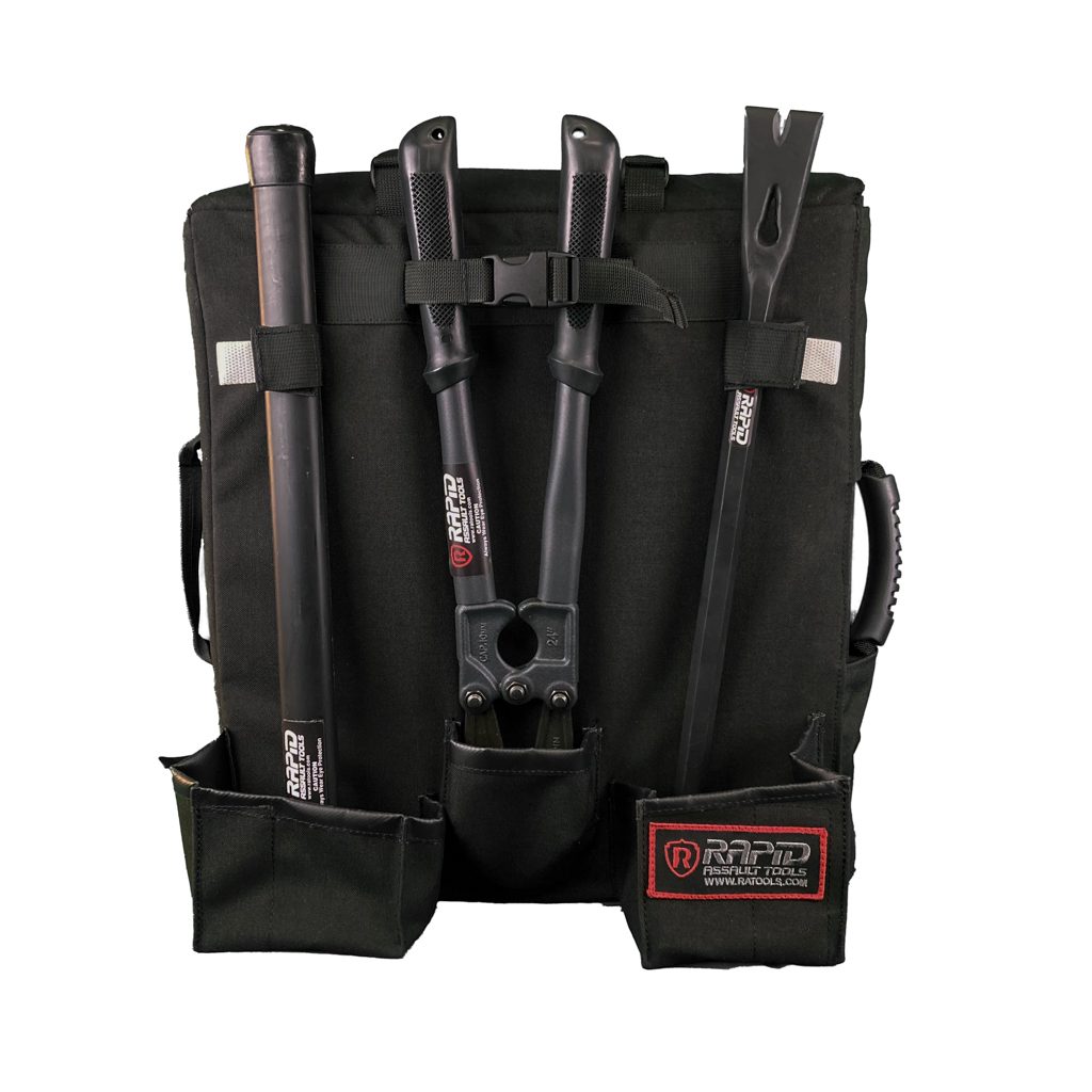 A black bag with some tools in it