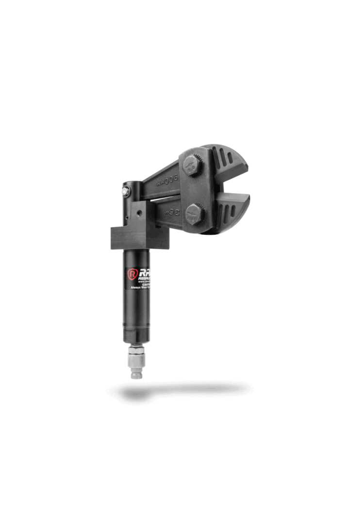 A black and silver piece of equipment on a white background