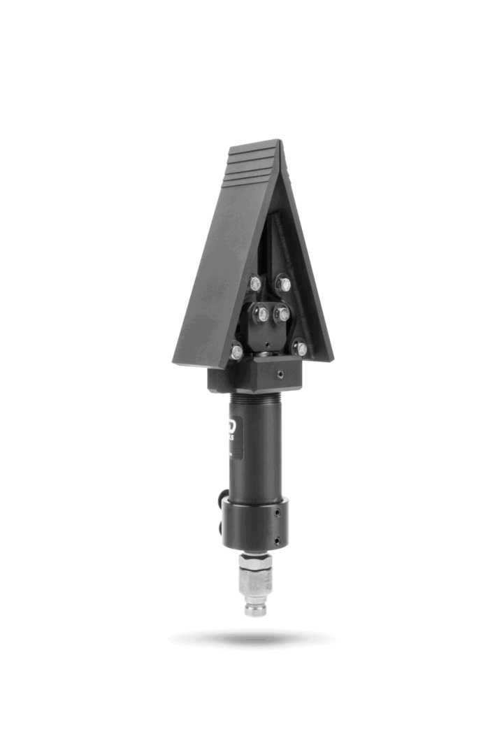 A black arrow shaped device with a small head.