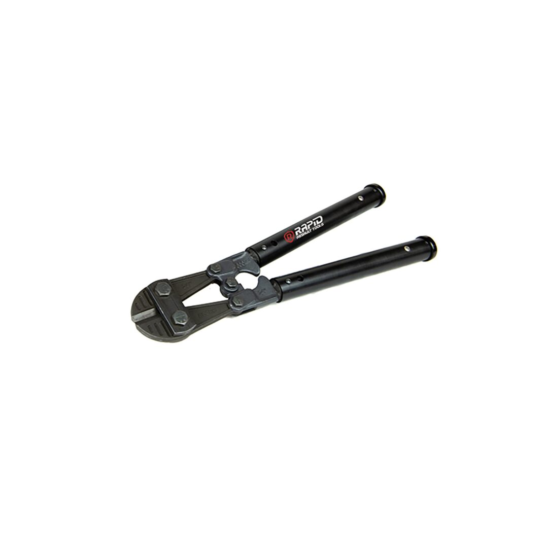 A pair of pipe wrenches with a long handle.