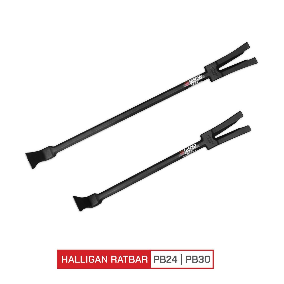 A pair of black handles for a car.